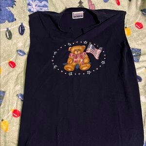 Blue Kids Shirt with Teddy Bear Design